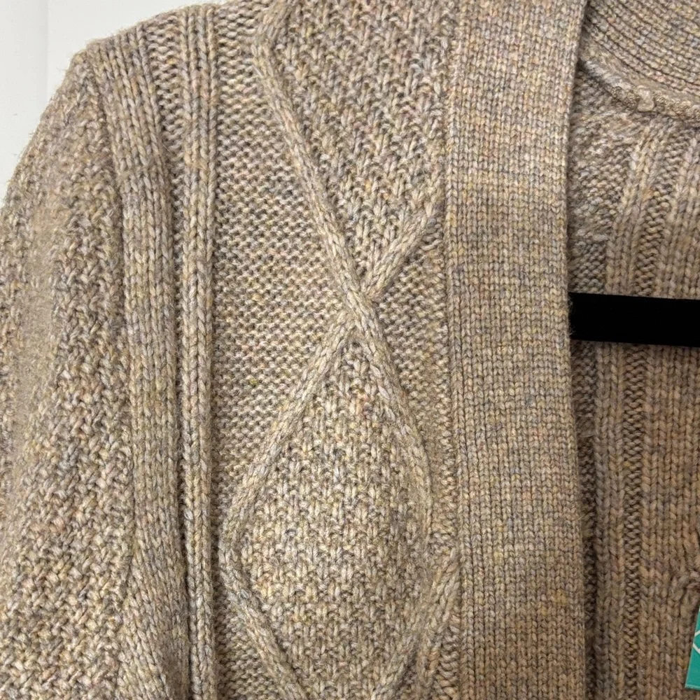 Market & Spruce Cable Knit Cardigan in Tan - Picture 4 of 6